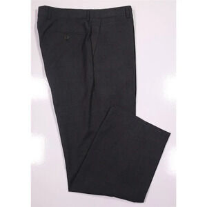 John Varvatos Solid Gray Wool Stretch Flat Front Dress Pants 34x30